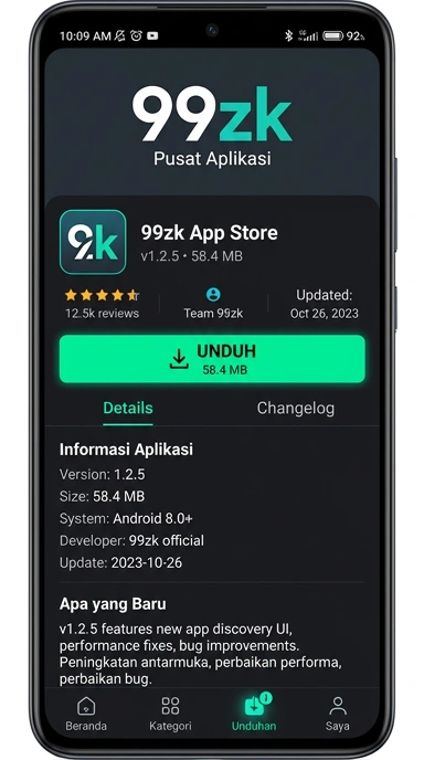 Tampilan halaman APK 99zk