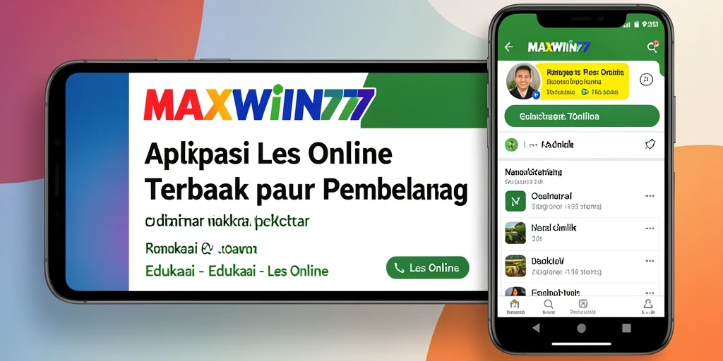 Tampilan antarmuka aplikasi Les Online MAXWIN77 yang interaktif dan menarik.