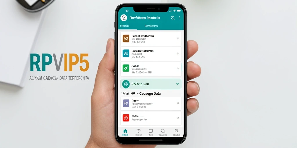 Antarmuka aplikasi RPVIP5 yang intuitif dan mudah digunakan untuk cadangan data.